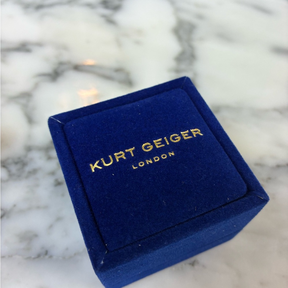 NIB Brand New Kurt Geiger London Opal & Pave Crystal Gold Cocktail Ring Size 7 - Picture 6 of 6